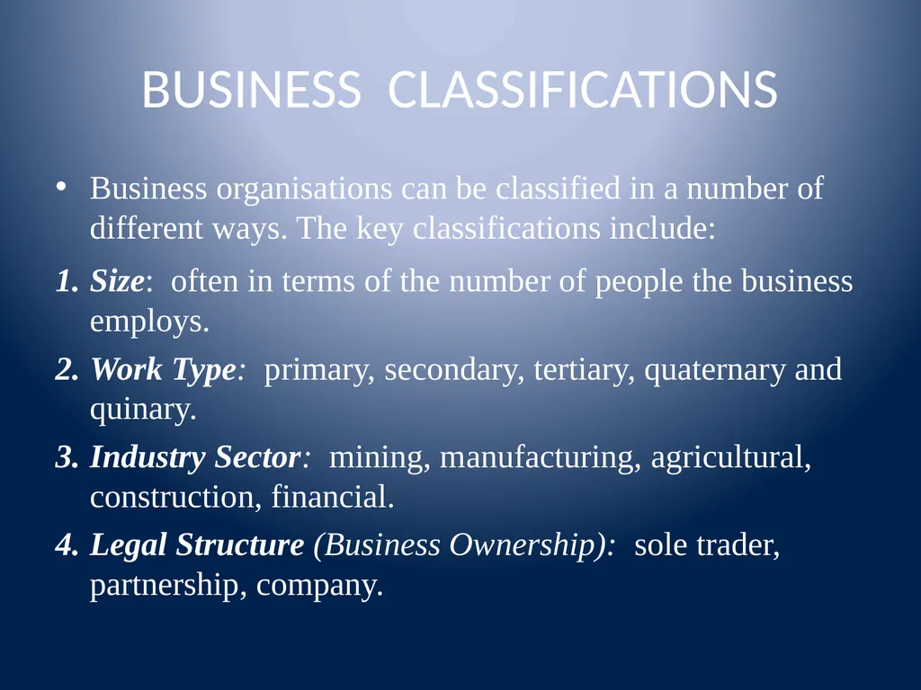 Types of Business Lesson 5 BUSINESS - slide 2 of 17