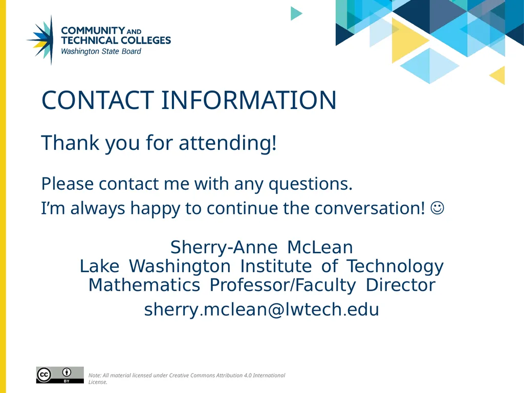 Creating a College-Wide Mathematics Experience for - slide 16 of 16
