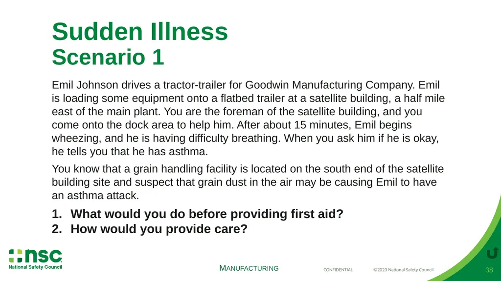 Case Scenarios for Customizing Your Training These - slide 38 of 57