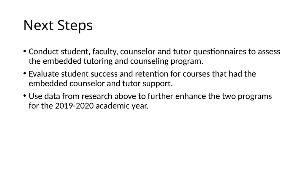 Support Programs Embedded Tutoring Program - slide 8 of 10