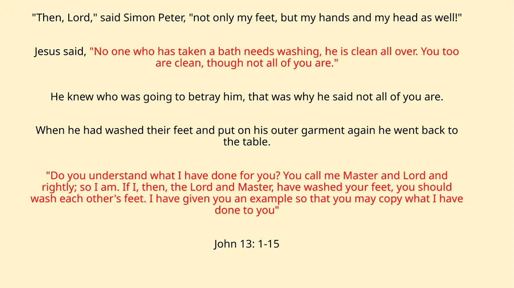 RE LI: To understand why Jesus washed the - slide 4 of 6