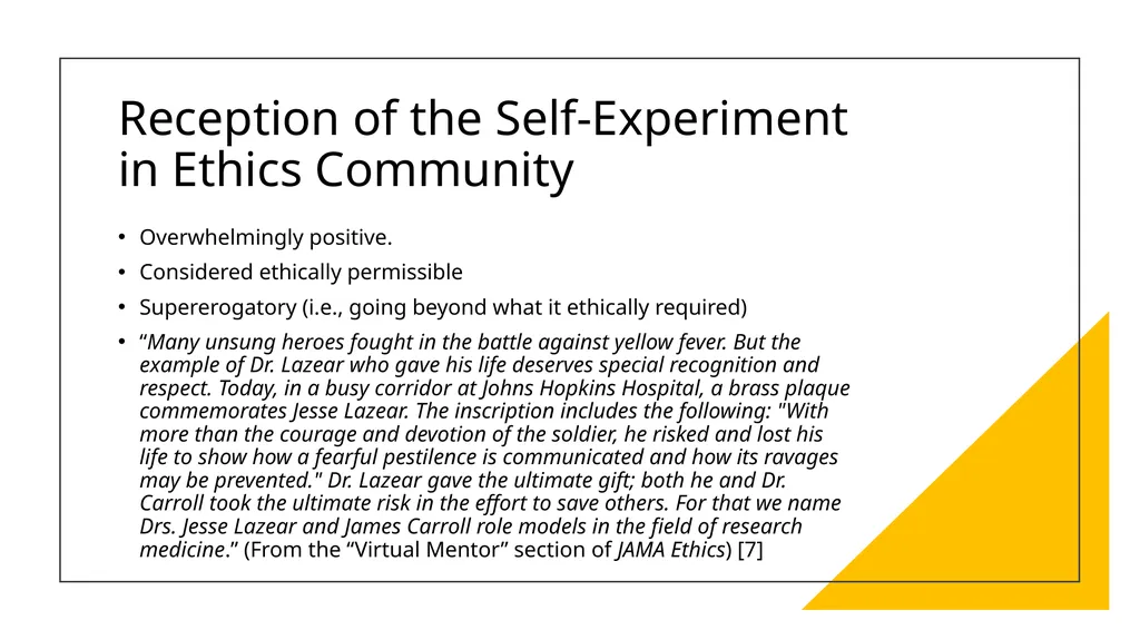 Self-Experimentation: History, Ethics, and Current - slide 11 of 21