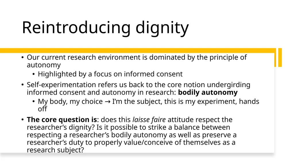 Self-Experimentation: History, Ethics, and Current - slide 20 of 21