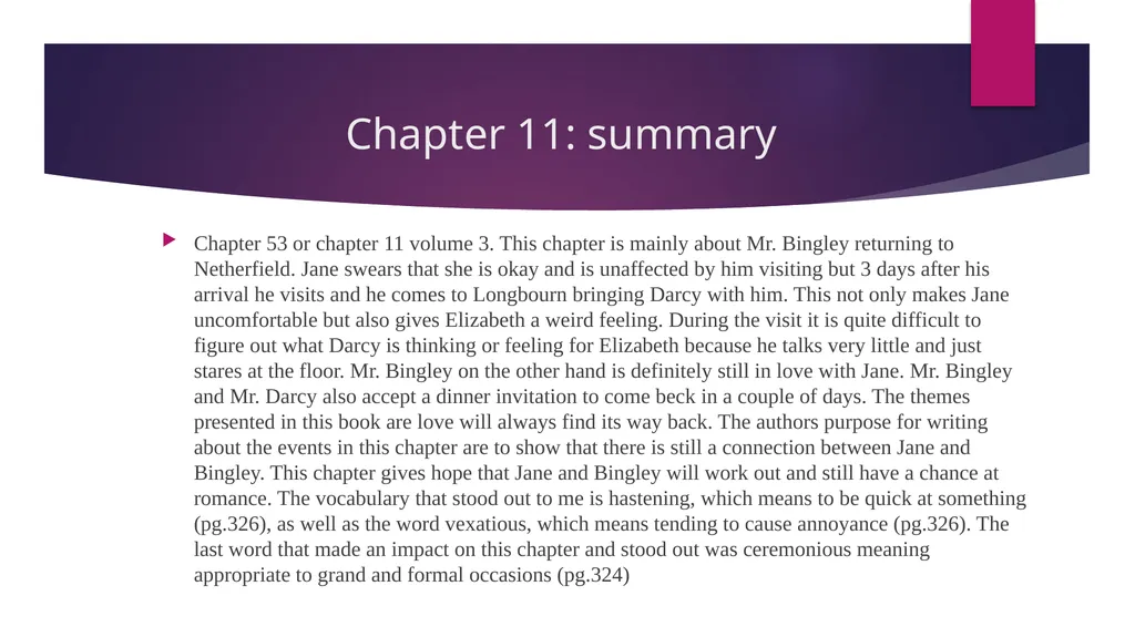 Pride and Prejudice project: Chapters 52-61 - slide 3 of 18