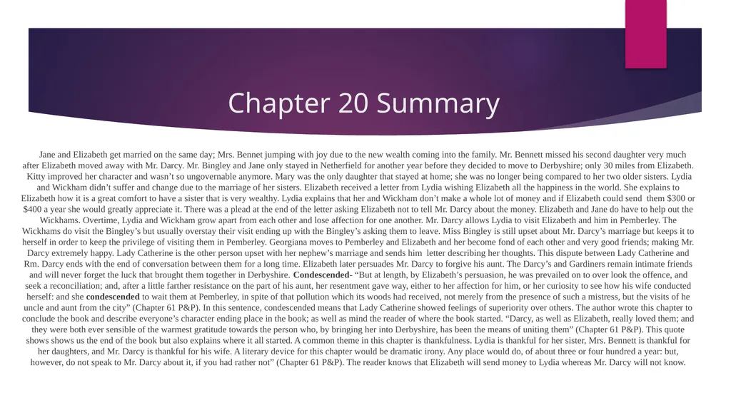 Pride and Prejudice project: Chapters 52-61 - slide 17 of 18