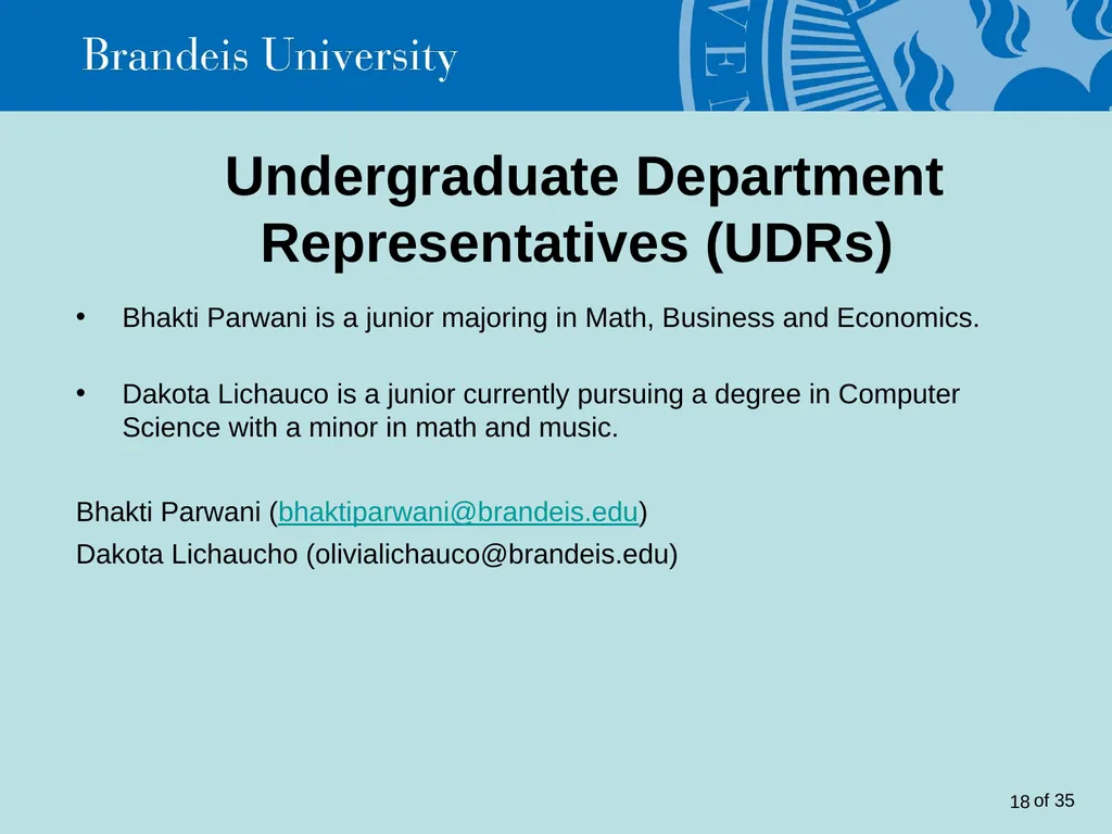 Brandeis University Mathematics Department - slide 18 of 21