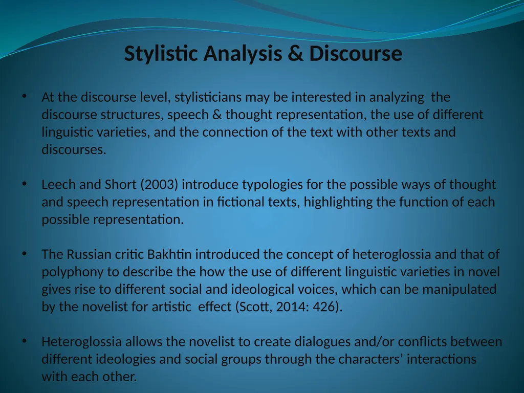 Doing Stylistic Analysis across Different - slide 14 of 17