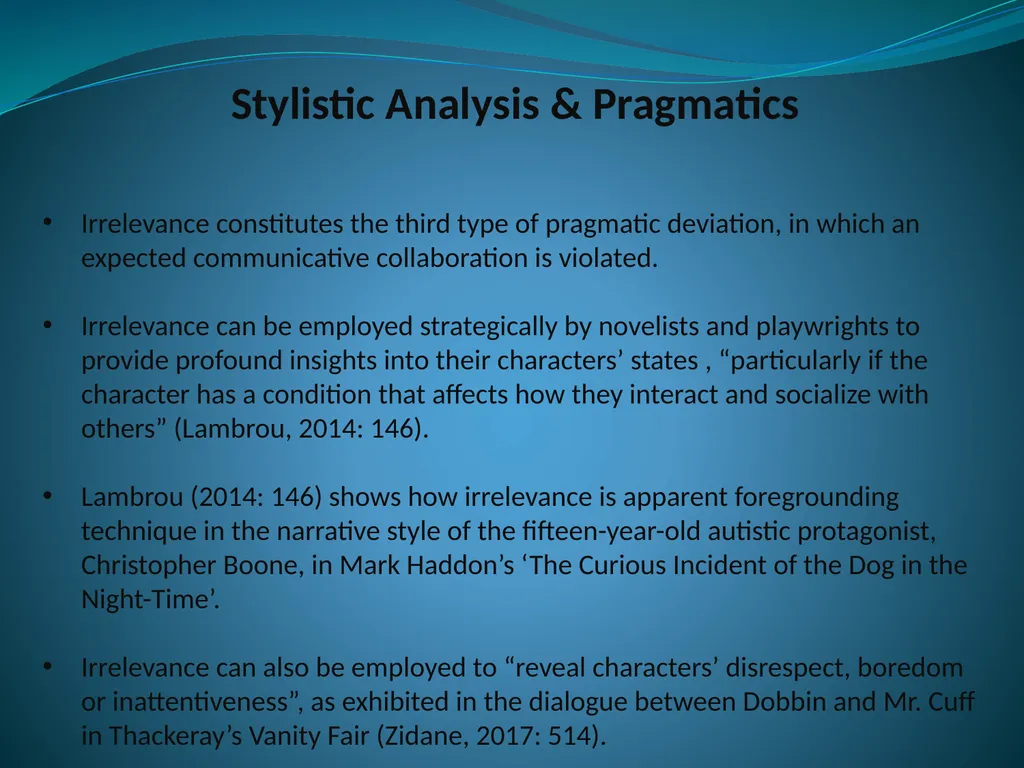 Doing Stylistic Analysis across Different - slide 11 of 17