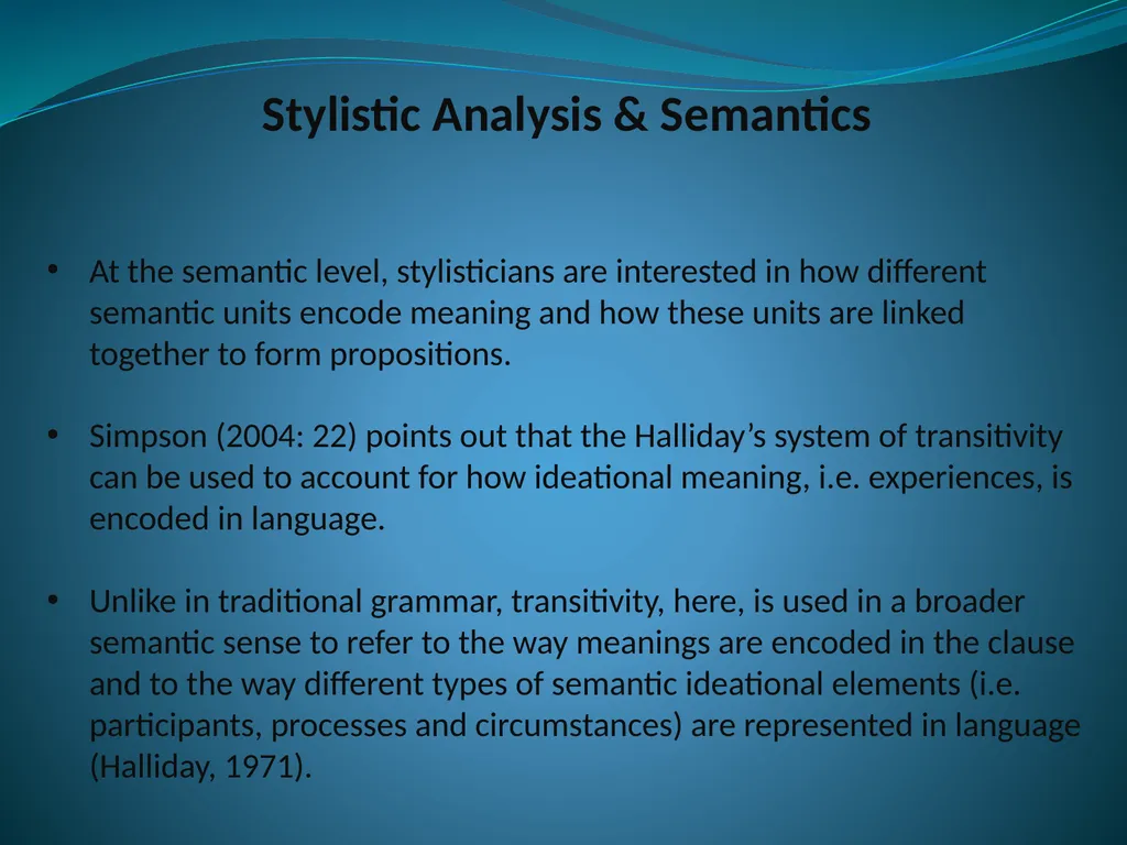 Doing Stylistic Analysis across Different - slide 3 of 17