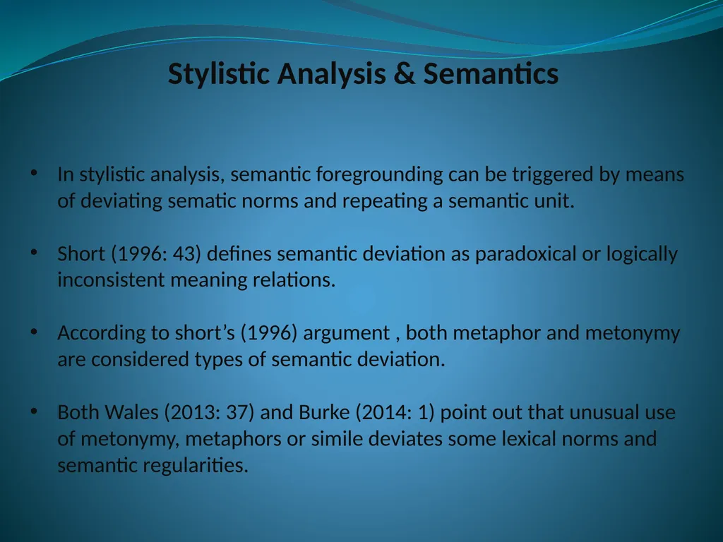 Doing Stylistic Analysis across Different - slide 4 of 17