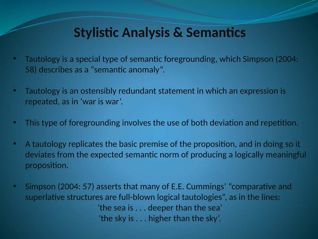 Doing Stylistic Analysis across Different - slide 8 of 17