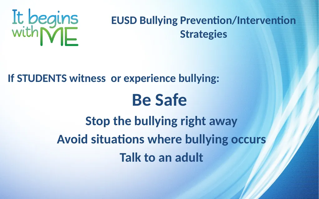 Bullying Prevention and Intervention Sample Staff - slide 10 of 14