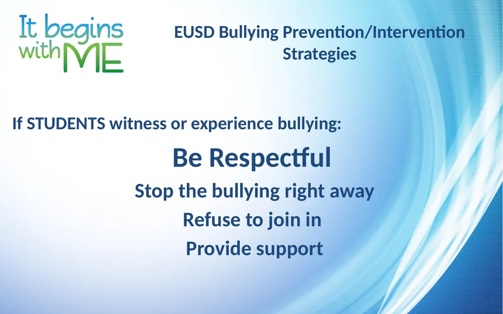 Bullying Prevention and Intervention Sample Staff - slide 11 of 14