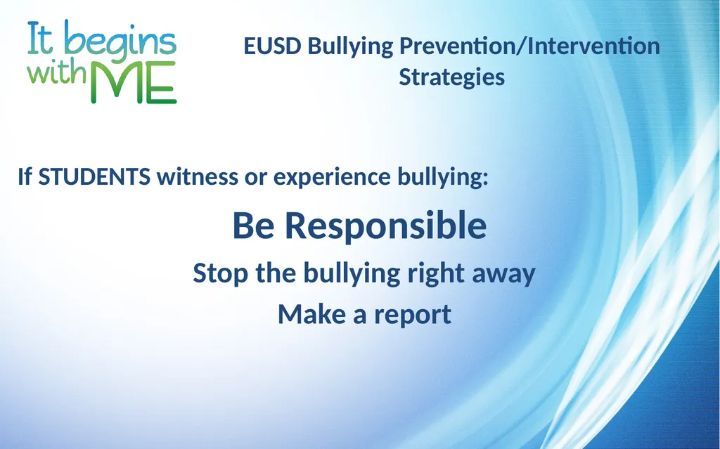 Bullying Prevention and Intervention Sample Staff - slide 12 of 14