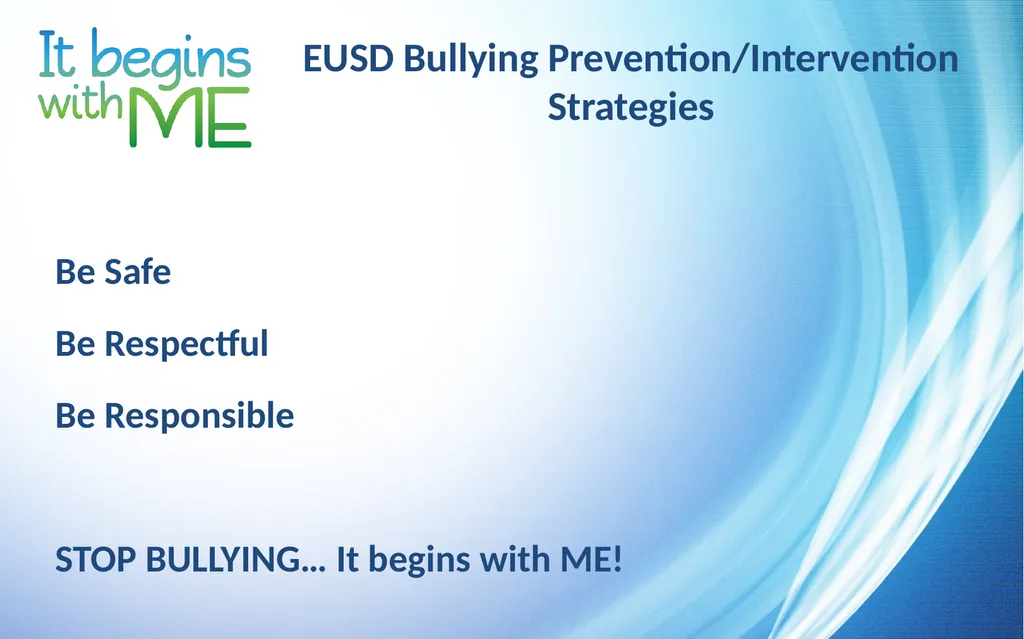 Bullying Prevention and Intervention Sample Staff - slide 9 of 14
