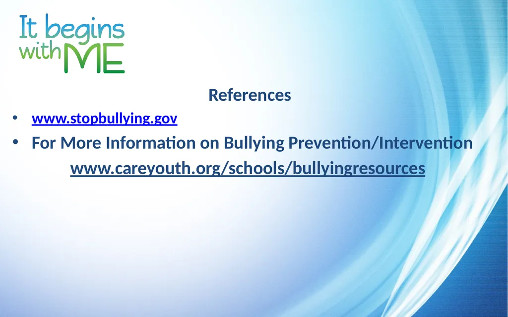 Bullying Prevention and Intervention Sample Staff - slide 14 of 14