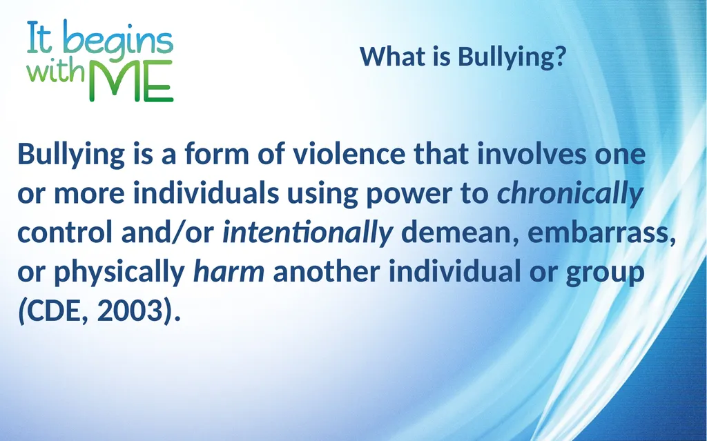 Bullying Prevention and Intervention Sample Staff - slide 2 of 14