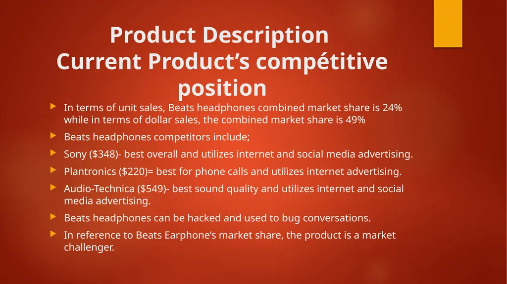 Beats Headphones THIS PLAN IS CONFIDENTIAL Table - slide 4 of 14