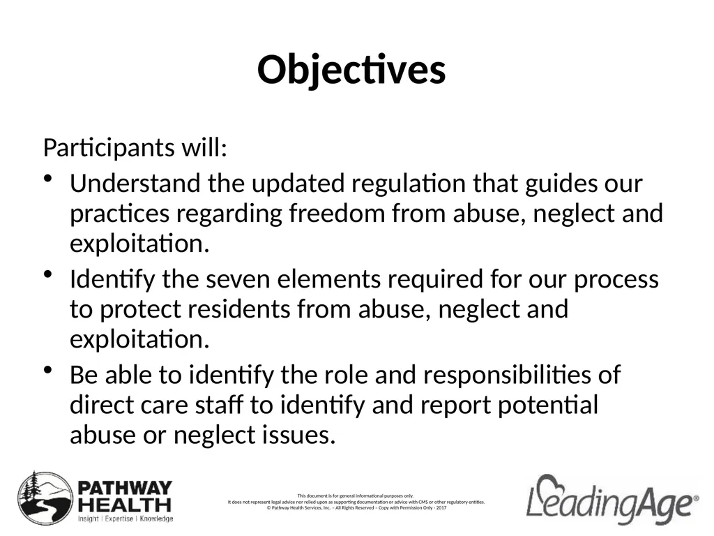 Freedom from Abuse, Neglect, Misappropriation and - slide 2 of 30