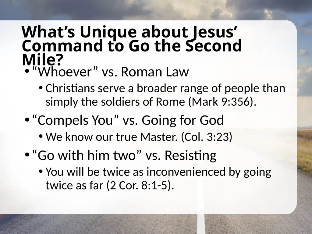 The Context of Jesus’ Command Key Text: Matthew - slide 3 of 7