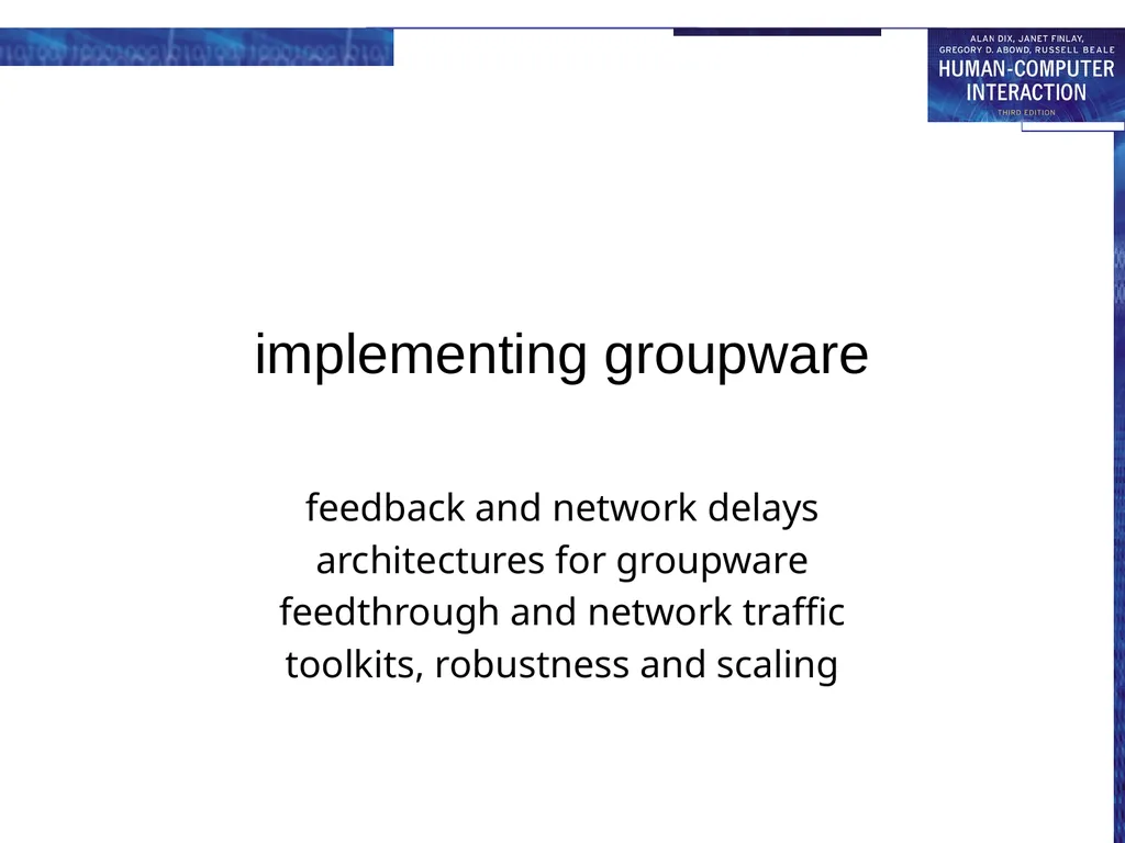 chapter 19 groupware Groupware What is groupware - slide 52 of 62
