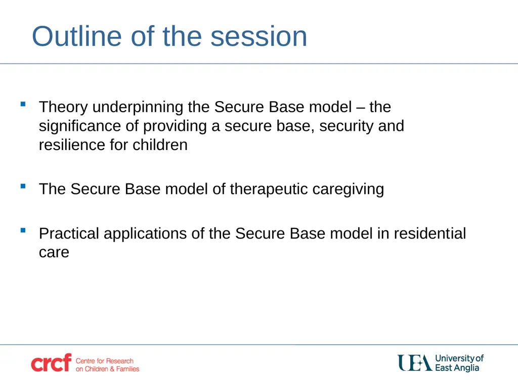 An introduction to the Secure Base model: - slide 2 of 60