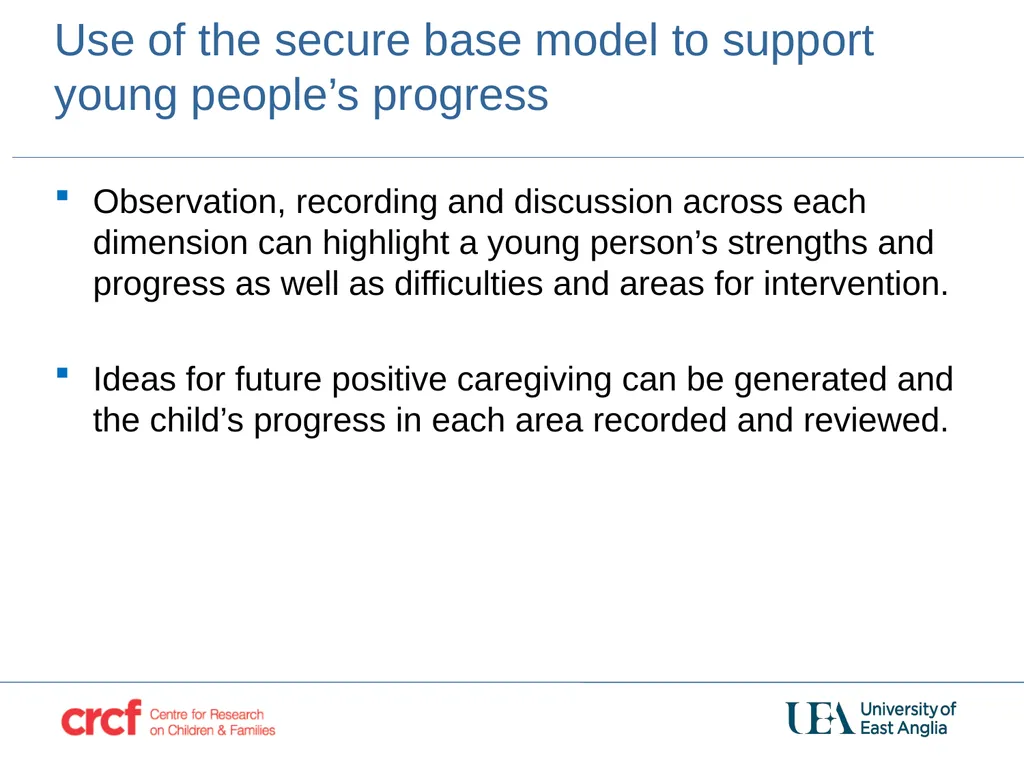 An introduction to the Secure Base model: - slide 57 of 60