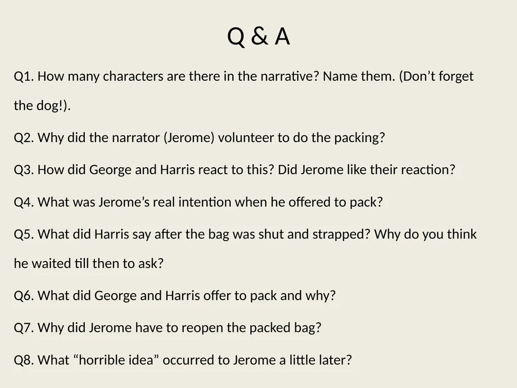 LESSON-7 PACKING By Jerome K Jerome (an extract - slide 11 of 16