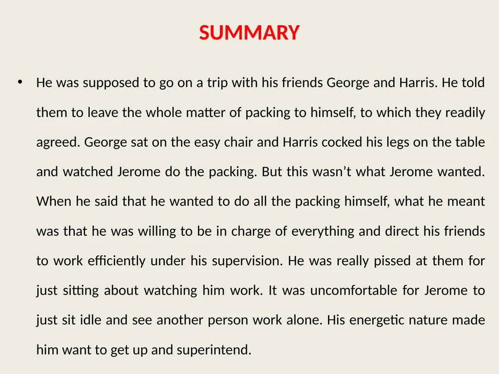 LESSON-7 PACKING By Jerome K Jerome (an extract - slide 10 of 16