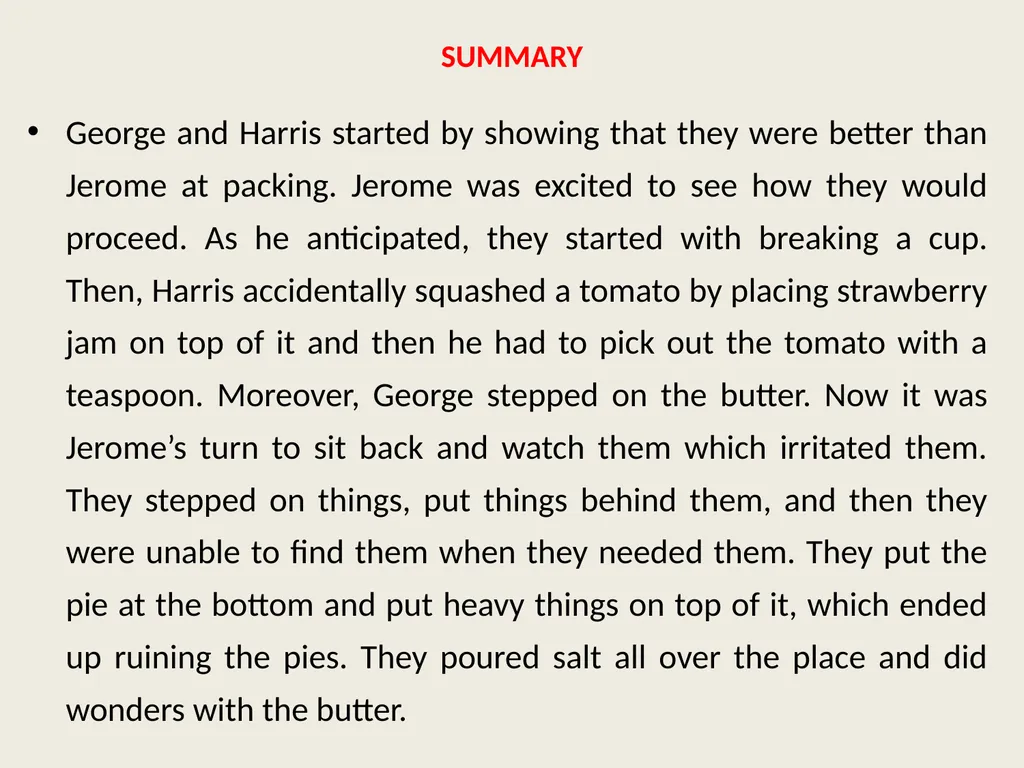LESSON-7 PACKING By Jerome K Jerome (an extract - slide 14 of 16