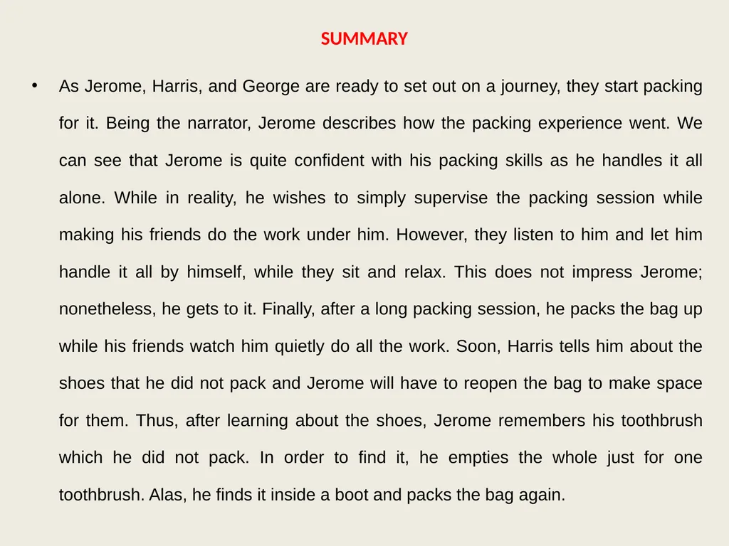 LESSON-7 PACKING By Jerome K Jerome (an extract - slide 3 of 16
