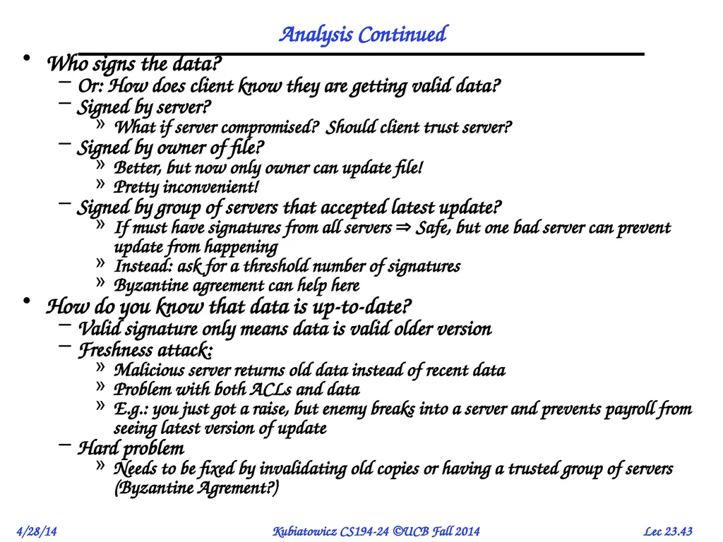 CS194-24 Advanced Operating Systems Structures and - slide 43 of 53