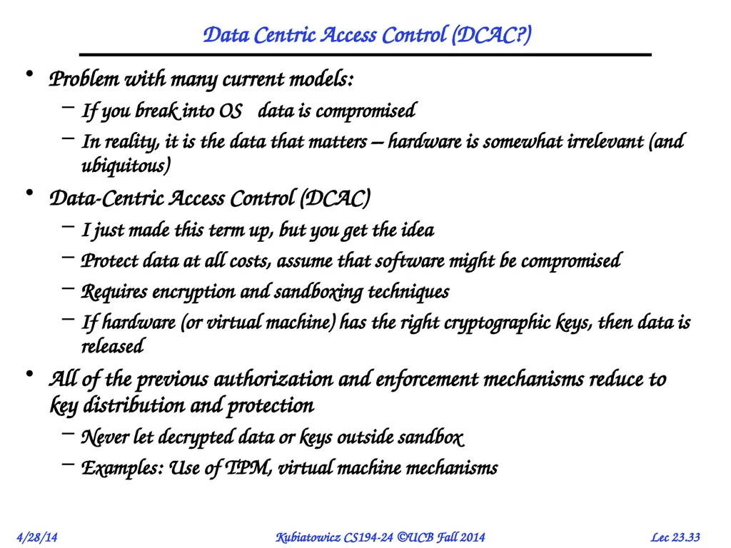 CS194-24 Advanced Operating Systems Structures and - slide 33 of 53