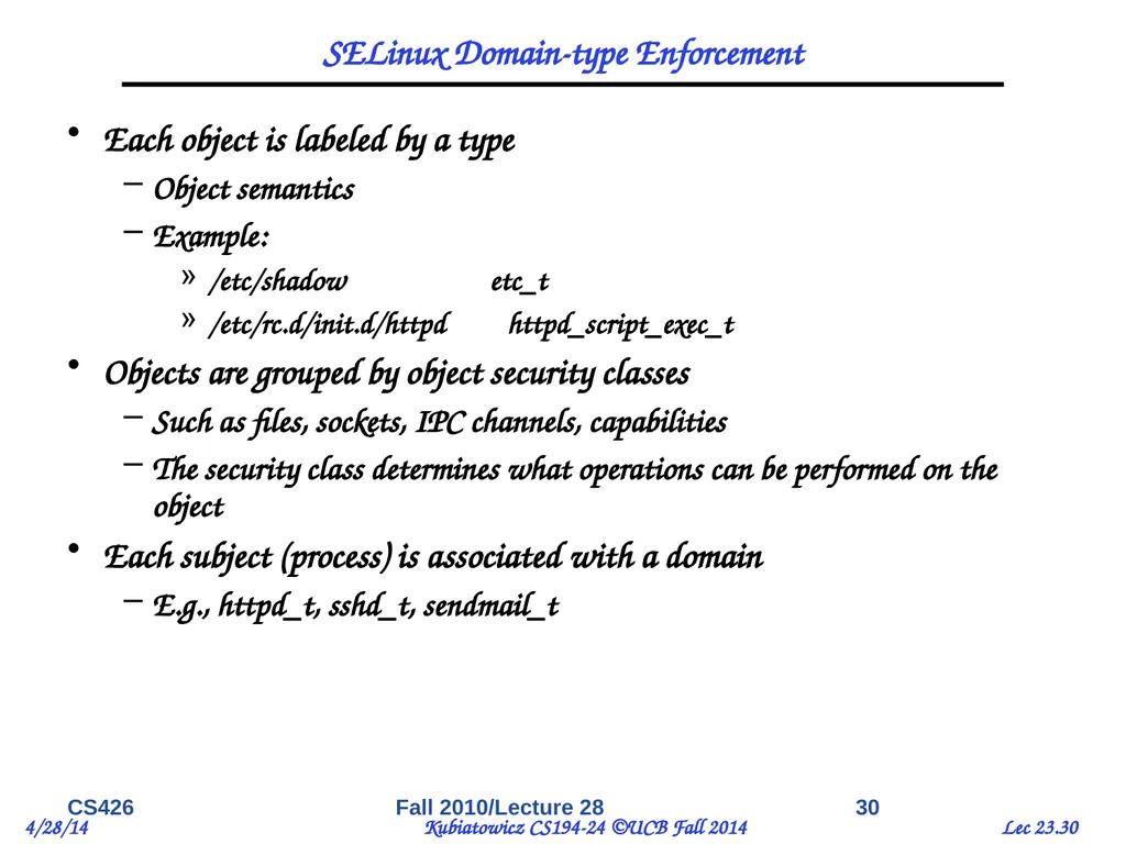 CS194-24 Advanced Operating Systems Structures and - slide 30 of 53