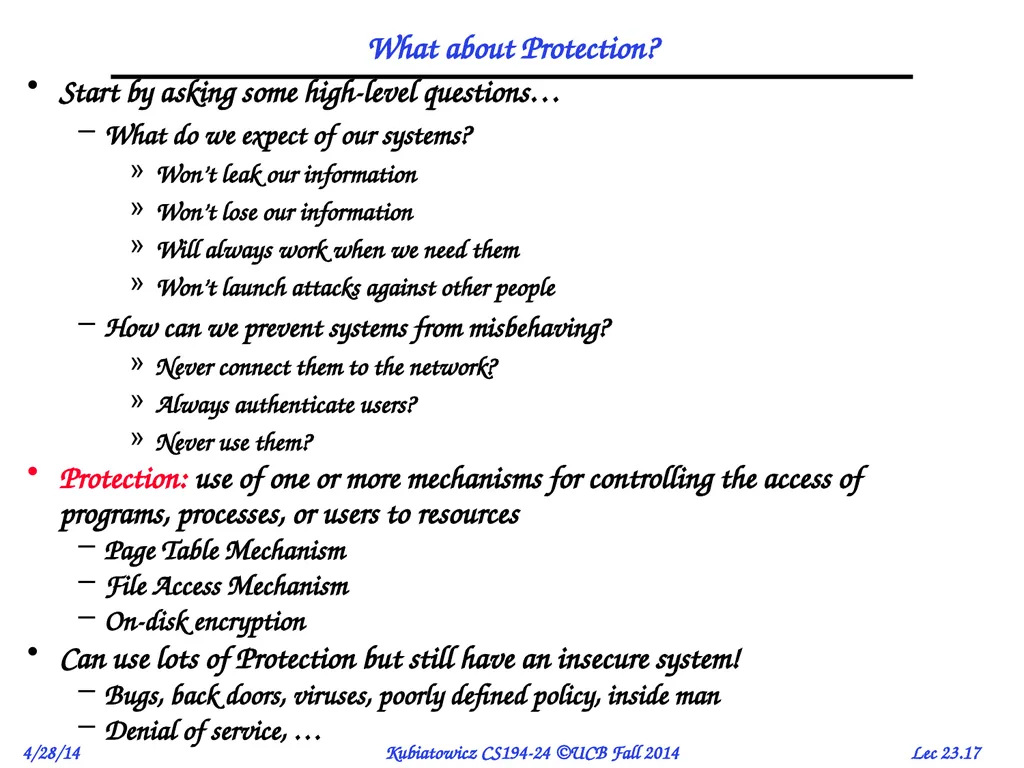 CS194-24 Advanced Operating Systems Structures and - slide 17 of 53