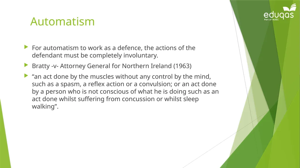 Capacity defences of insanity and intoxication - slide 2 of 8