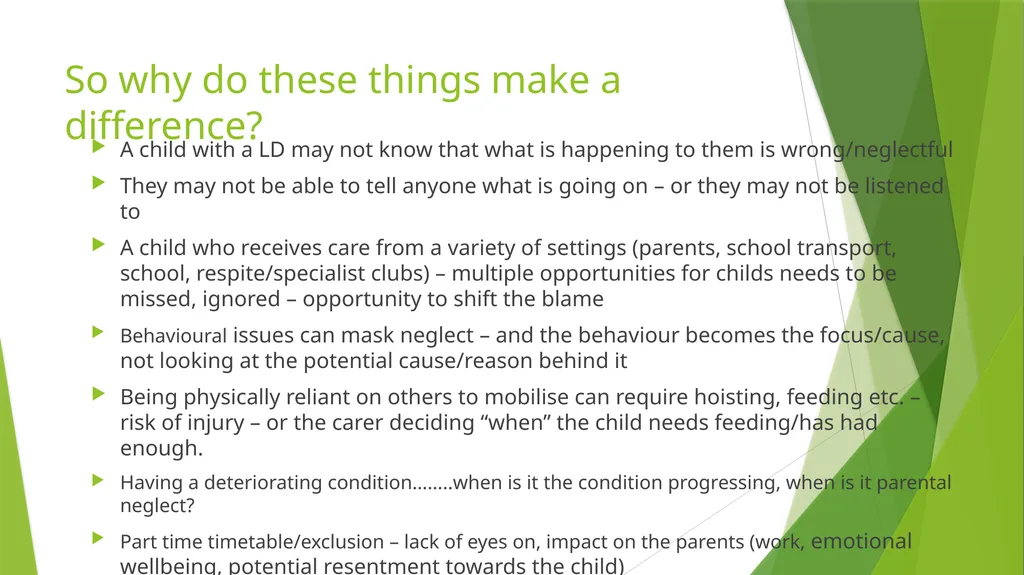 Neglect and disabled children What do we already - slide 4 of 17