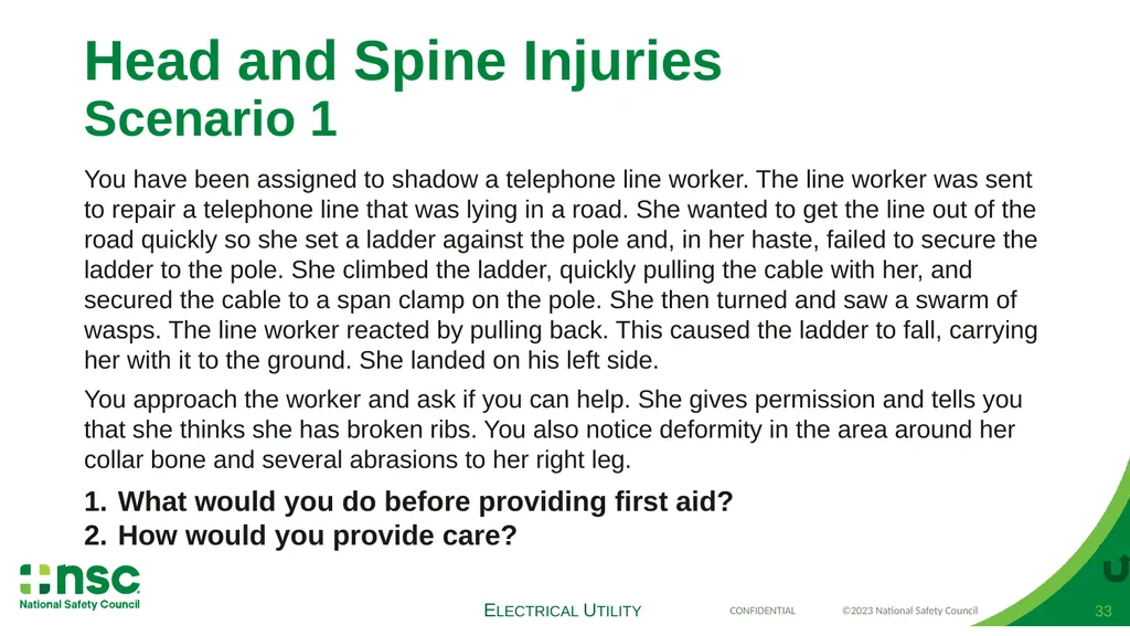 Case Scenarios for Customizing Your Training These - slide 33 of 60