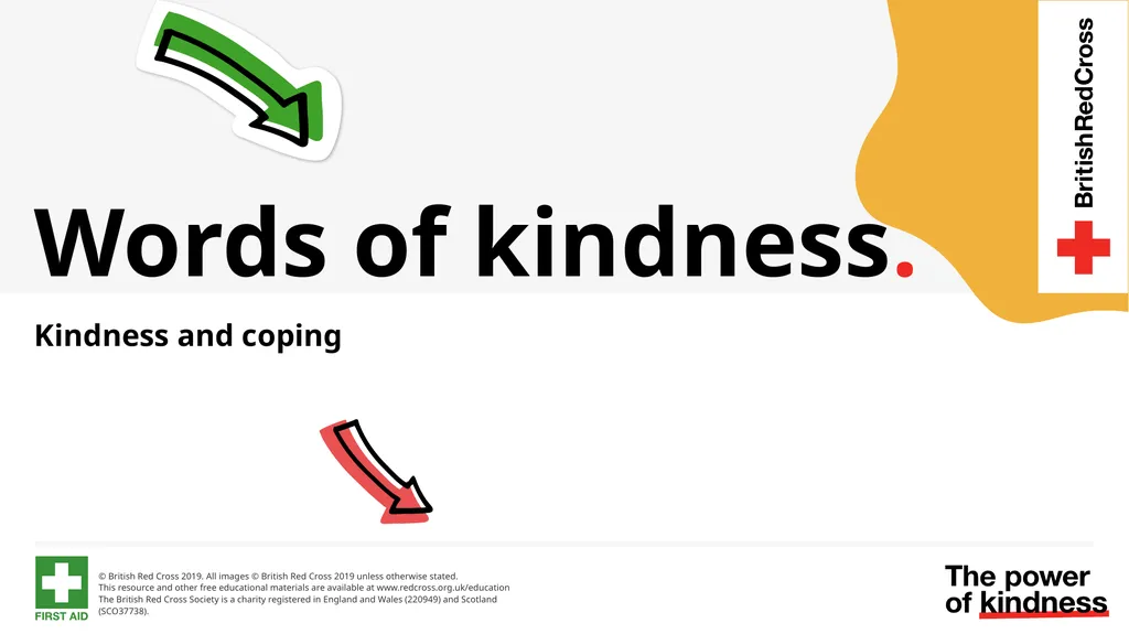 Words of kindness. Kindness and coping Story cards - slide 1 of 5