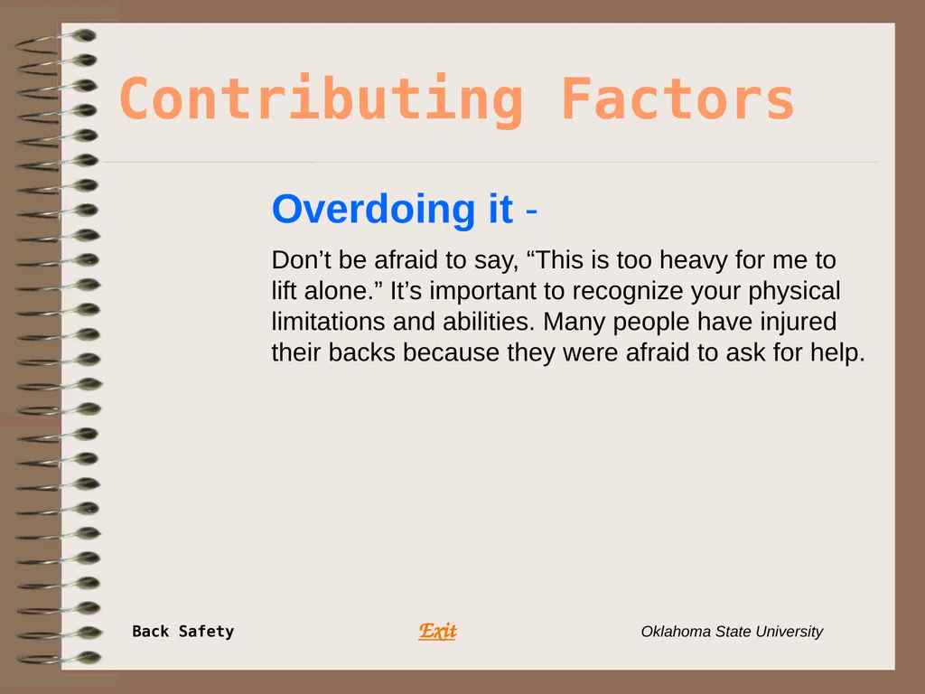 Presents … Environmental Health & Safety BACK - slide 20 of 48