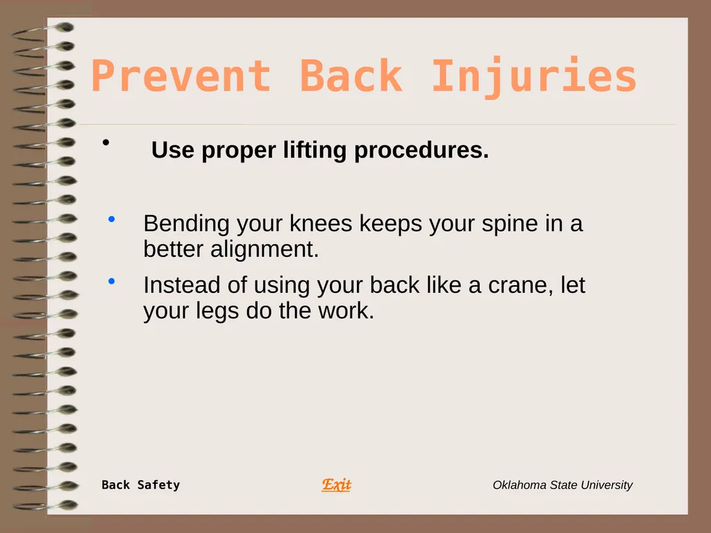Presents … Environmental Health & Safety BACK - slide 38 of 48