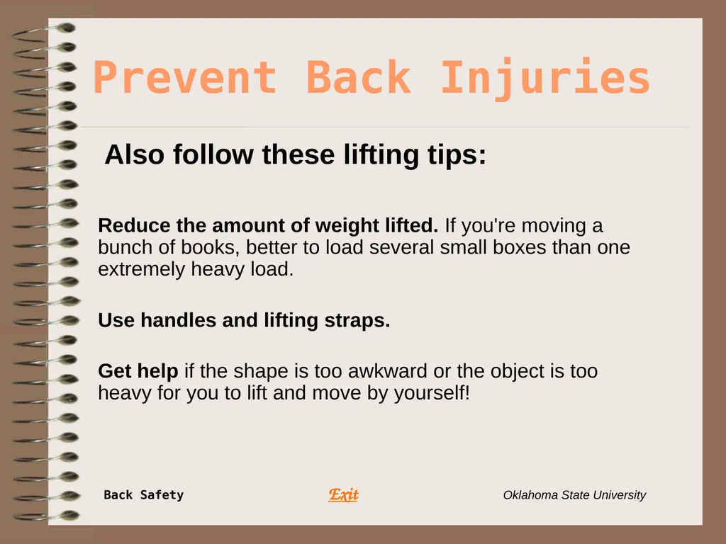 Presents … Environmental Health & Safety BACK - slide 42 of 48