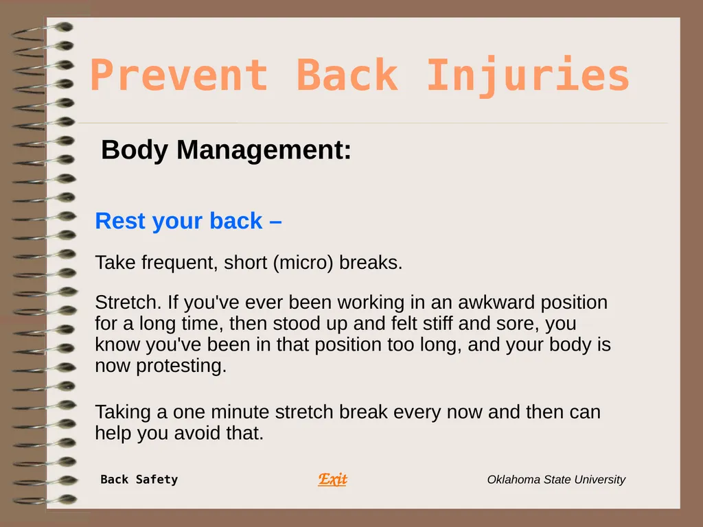 Presents … Environmental Health & Safety BACK - slide 46 of 48