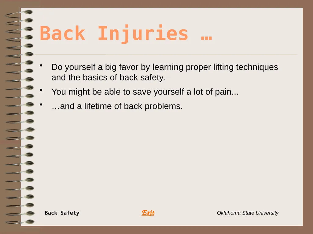 Presents … Environmental Health & Safety BACK - slide 5 of 48