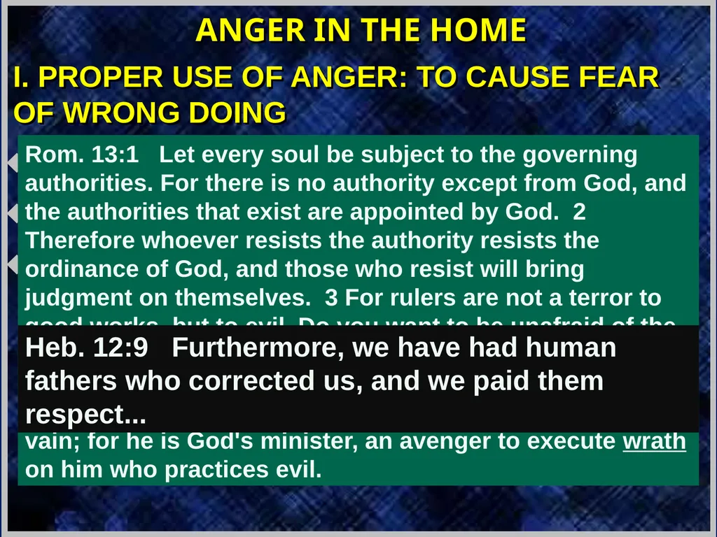 ANGER IN THE HOME ANGER IN THE HOME I. PROPER - slide 2 of 17