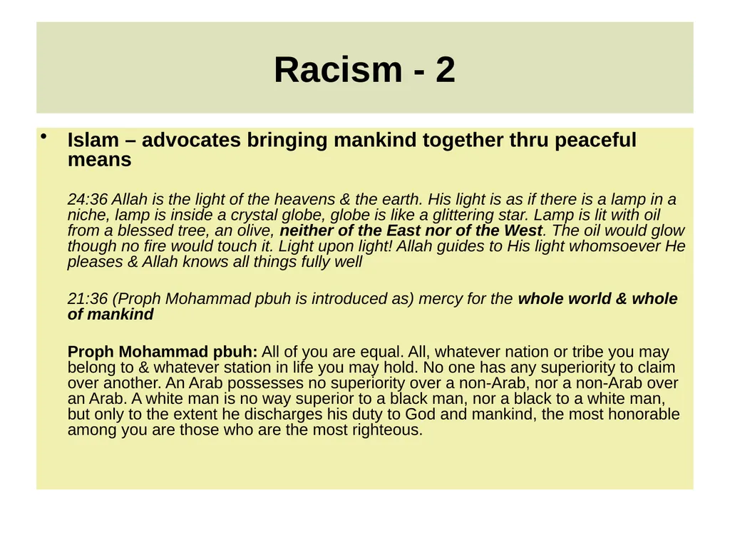 ISLAM’S RESPONSE TO CONTEMPORARY ISSUES Hazrat - slide 22 of 32