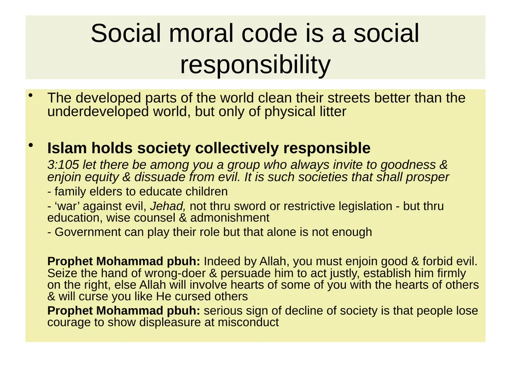 ISLAM’S RESPONSE TO CONTEMPORARY ISSUES Hazrat - slide 17 of 32