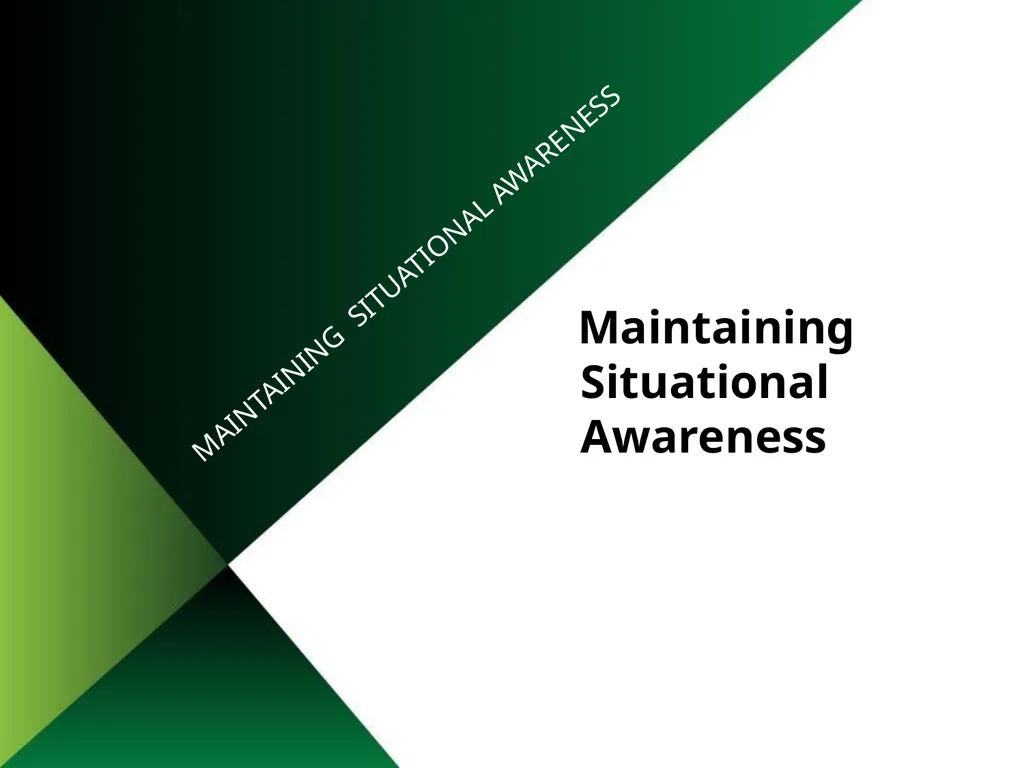 Situational Awareness This material was produced - slide 46 of 57