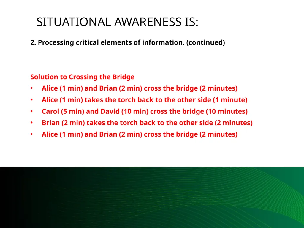 Situational Awareness This material was produced - slide 16 of 57
