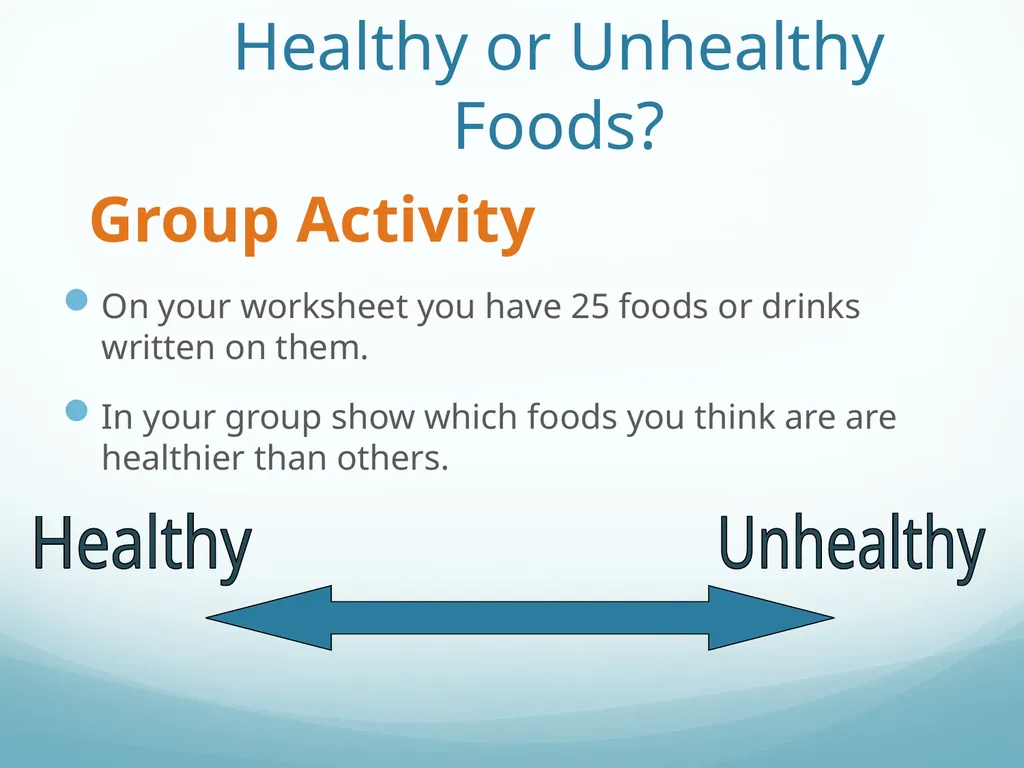 Year 7 – PSHE Topic 10 Healthy Life Eating Well - slide 4 of 12